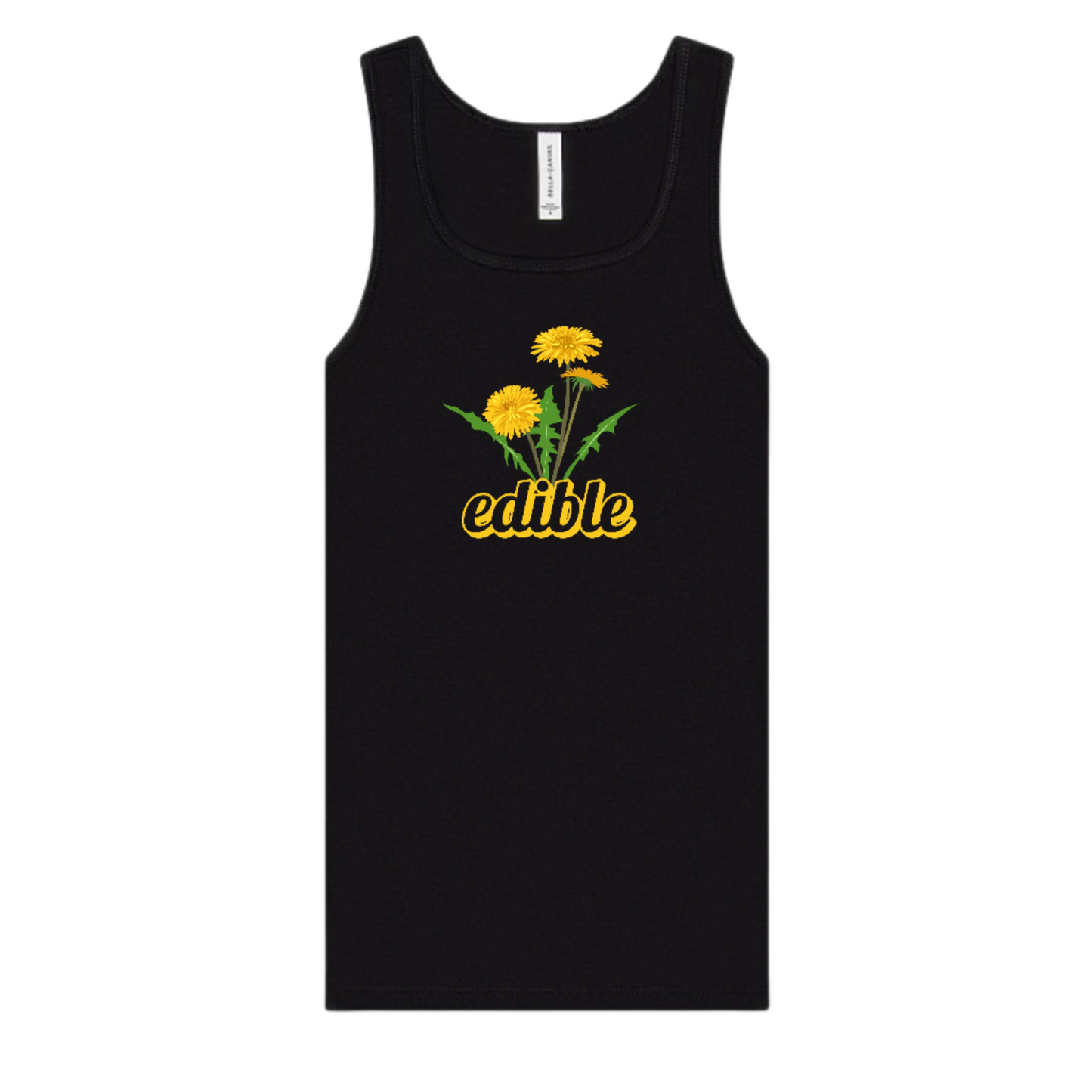 edible Dandelion Women's Baby Tank Top - Nature-Inspired Botanical Graphic Tee | Quiet Symphony